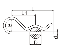 R型彈性開(kāi)口銷標(biāo)注
